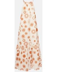 Asceno - Ibiza Printed Linen And Cotton Maxi Dress - Lyst