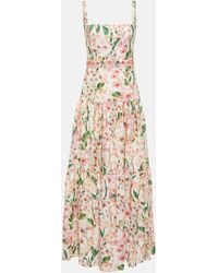 Agua Bendita - Lima Print Linen Maxi Dress - Lyst