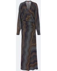 Missoni - Draped Printed Lame Gown - Lyst