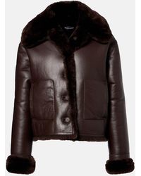 David Koma - Reversible Shearling And Leather Jacket - Lyst