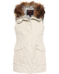 Woolrich Veste sans manches à capuche en fourrure - Blanc