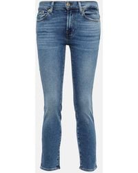 7 For All Mankind - Mid-Rise Slim Jeans Roxanne - Lyst