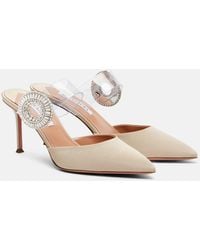 Aquazzura - Crystal Hoop Embellished Pvc Mules - Lyst