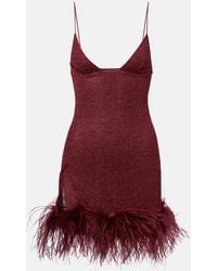 Oséree - Lumiere Feather-Trimmed Minidress - Lyst