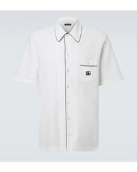 Dolce & Gabbana - Dg Cotton And Silk Pique Bowling Shirt - Lyst