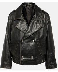 Victoria Beckham - Oversized Leather Jacket - Lyst