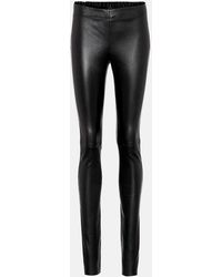 JOSEPH - Mid-Rise Leather Leggings - Lyst