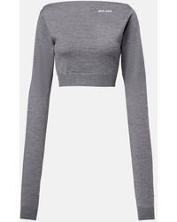 Miu Miu - Cropped-Pullover Aus Wolle - Lyst