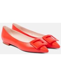 Roger Vivier - Ballerinas Gommettine Ball Aus Leder - Lyst