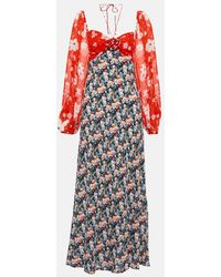 RIXO London - Jeanie Floral Silk-blend Midi Dress - Lyst