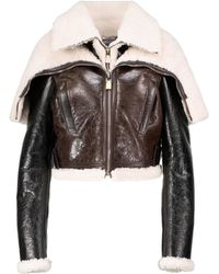 Givenchy Layered Leather And Shearling Jacket - Black