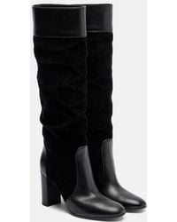Gianvito Rossi - Sheffield Leather And Corduroy Knee-High Boots - Lyst