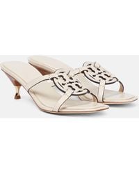 Tory Burch - Geo Bombe Miller Leather Sandals - Lyst