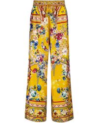 Slacks and Chinos Straight-leg trousers Womens Clothing Trousers Camilla Silk Jersey Drape Pant With Pocket One Tribe 