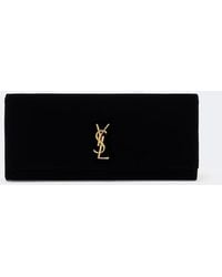 Saint Laurent - Kate Small Leather-Lined Velvet Clutch - Lyst