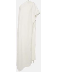 Valentino - Caped Asymmetric Silk Midi Dress - Lyst