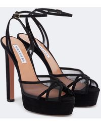 Aquazzura - Shear Suede Platform Sandals - Lyst