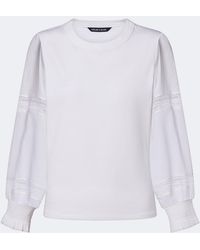 Veronica Beard - Bellamie Lace-Trimmed Cotton-Blend Top - Lyst