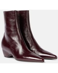 KHAITE - Sybil 40 Leather Ankle Boots - Lyst