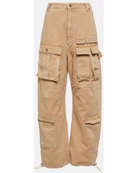 Sportmax - High-Rise Wide-Leg Denim Cargo Pants - Lyst