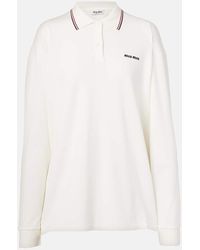 Miu Miu - Logo Cotton Polo Sweater - Lyst