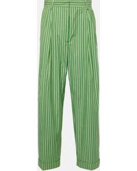 Dries Van Noten - Striped Cotton Poplin Straight Pants - Lyst