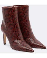 Jimmy Choo - Frankie Snake-Effect Leather Ankle Boots - Lyst