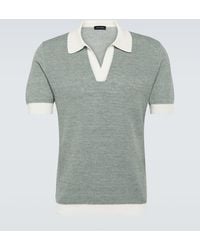 Thom Sweeney - Cotton And Linen Polo Shirt - Lyst
