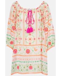 Juliet Dunn - Printed Cotton Beach Dress - Lyst