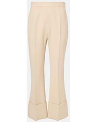 Valentino - Pantalones Flared De Crepe De Lana Virgen - Lyst