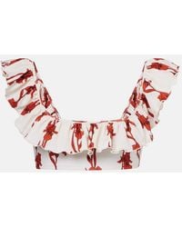 La DoubleJ - Boy Floral Ruffled Bikini Top - Lyst