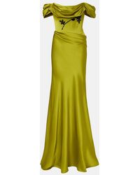 Clio Peppiatt - Paloma Embellished Satin Corset Gown - Lyst