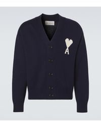 Ami Paris - Cardigan Ami De Cour De Lana Y Algodon - Lyst
