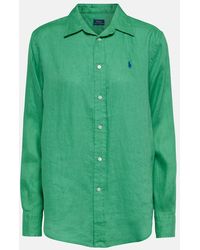 Polo Ralph Lauren - Camisa de lino con logo - Lyst