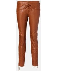 Isabel Marant - Pantalones Slim Cyerra De Piel - Lyst