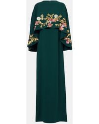Costarellos - Caped Embellished Crepe Gown - Lyst