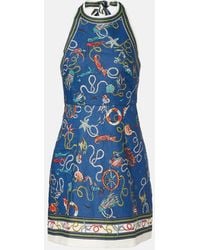ALÉMAIS - Cove Printed Halterneck Linen Minidress - Lyst