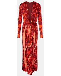 Johanna Ortiz - Gathered Printed Jersey Midi Dress - Lyst
