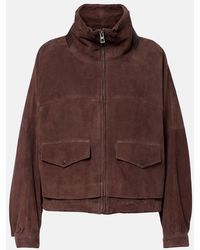 Loewe - Leather-Trimmed Suede Jacket - Lyst