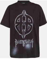 Balenciaga - Metal Bb Oversized Cotton Jersey T-shirt - Lyst