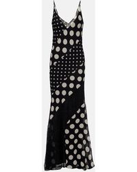 Nina Ricci - Polka-Dot Silk Maxi Dress - Lyst