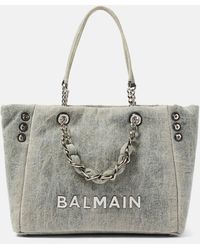 Balmain - 1945 Soft Denim Tote Bag - Lyst