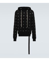 Rick Owens - Granbury Studded Cotton Jersey Hoodie - Lyst