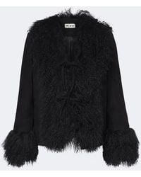 RIXO London - Sammy Shearling-Trimmed Suede Jacket - Lyst
