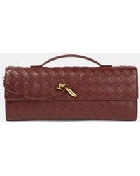 Bottega Veneta - Andiamo Knot Intrecciato Leather Clutch - Lyst