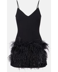 David Koma - Feather-Trimmed Minidress - Lyst