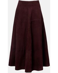 Nour Hammour - Opera Leather Midi Skirt - Lyst