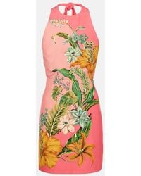 ALÉMAIS - Vestido Corto Anika De Lino Floral - Lyst
