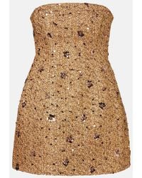 Jonathan Simkhai - Kit Sequined Tweed Bustier Dress - Lyst