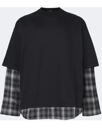 Comme des Garçons - Layered Checked Cotton Jersey T-Shirt - Lyst
